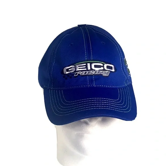 Casey Mears #13 Geico Germain Racing Baseball Cap Adult Large One-Fit Blue - Picture 3 of 15